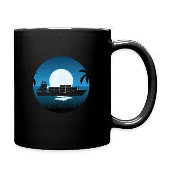 Feederschiff Mond - Tasse einfarbig - Schwarz - Rechts