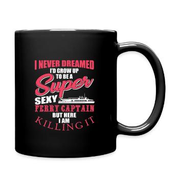 Capitaine du ferry - Mug uni - noir - Droite