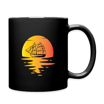 Voilier Vintage - Mug uni - noir - Droite