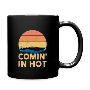 Venez en bateau à moteur chaud - Mug uni - noir - Droite