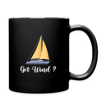 Lustiges Segelboot-design - Tasse einfarbig - Schwarz - Rechts