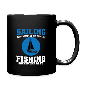 Great Sailing And Fishing - Full Colour Mug - black - Right