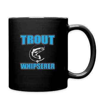 Trout Whisperer Fly Fishing - Full Colour Mug - black - Right