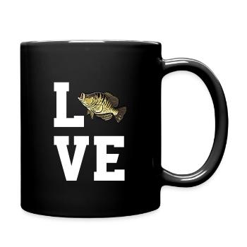 Liebe Crappie Angeln - Tasse einfarbig - Schwarz - Rechts