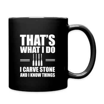 Stone carving - Full Colour Mug - black - Right