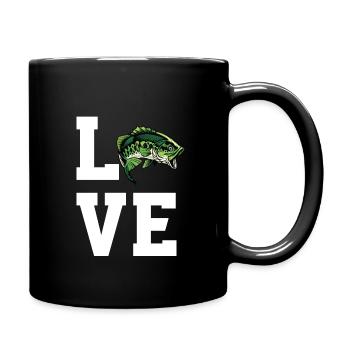 Liebe Barschfischen - Tasse einfarbig - Schwarz - Rechts