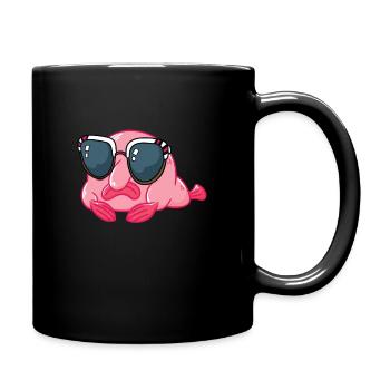 Blobfish with sunglasses - Full Colour Mug - black - Right