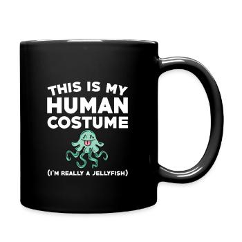 Lustiges Quallenkostüm - Tasse einfarbig - Schwarz - Rechts