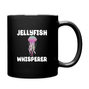 Quallenflüsterer - Tasse einfarbig - Schwarz - Rechts