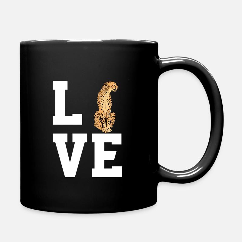 Liebe Gepard - Tasse einfarbig - Schwarz