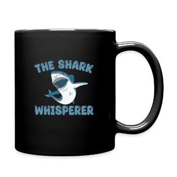 Der Haiflüsterer - Tasse einfarbig - Schwarz - Rechts