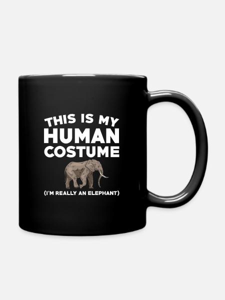 Funny elephant shirt - Full Colour Mug - black