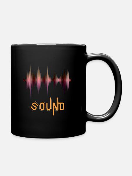 Stylishes Klangwellen Design - Tasse einfarbig - Schwarz