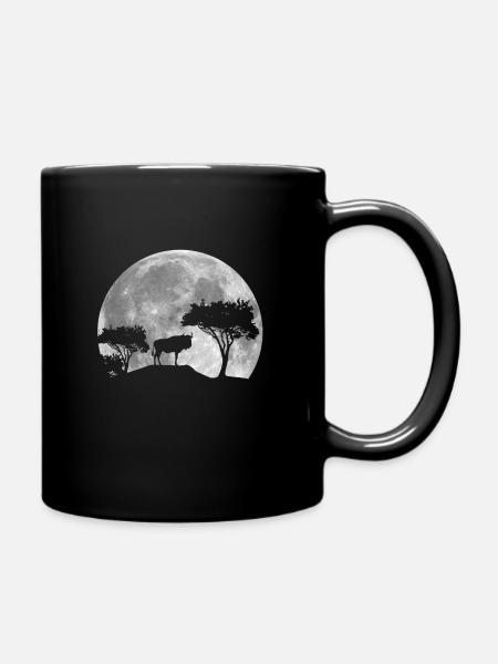 Gnu Bei Nacht - Tasse einfarbig - Schwarz