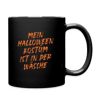 Lustiges Halloween Kostüm in der Wäsche - Tasse einfarbig - Schwarz - Rechts