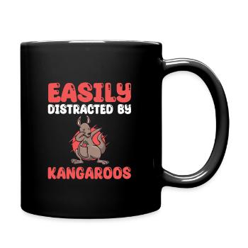 Easily distracted by kangaroos - Full Colour Mug - black - Right