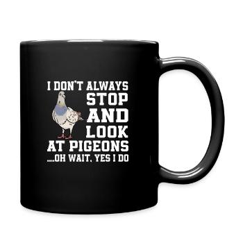 Drôle de chemise de pigeon - Mug uni - noir - Droite
