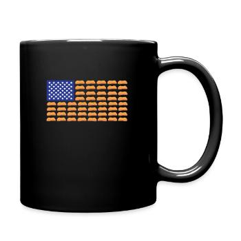 Erdnussbutter USA Fahne - Tasse einfarbig - Schwarz - Rechts