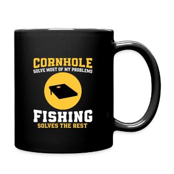 Fun Fishing And Cornhole - Full Colour Mug - black - Right