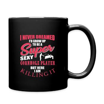 Drôle de chemise de joueur Cornhole - Mug uni - noir - Droite