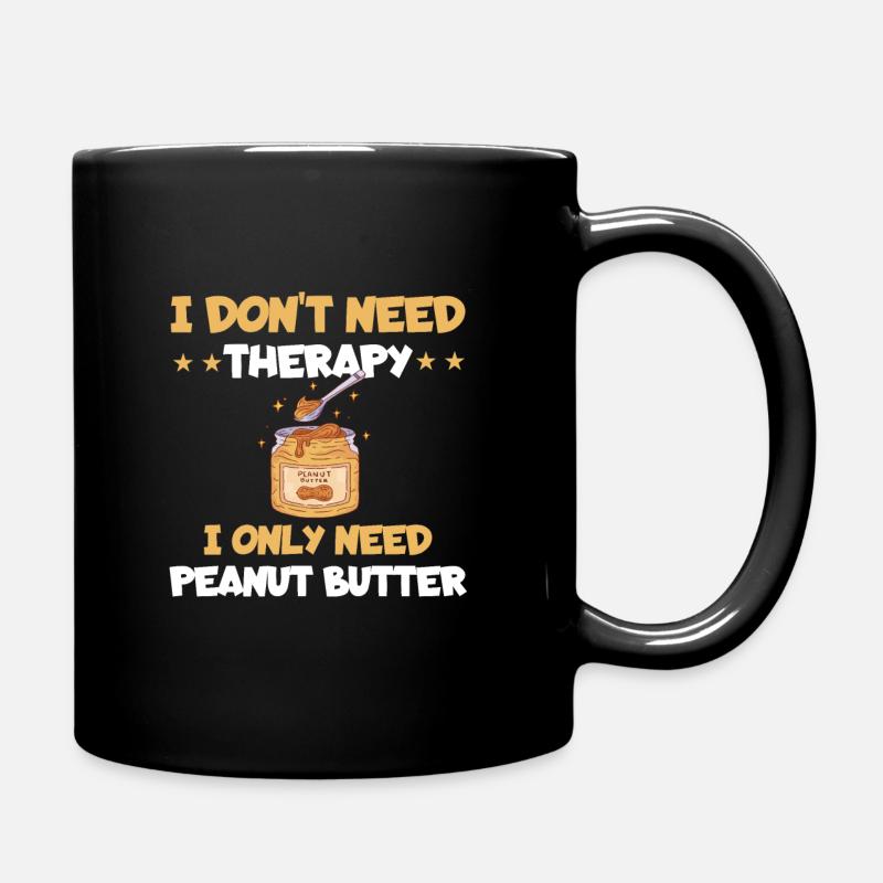Erdnussbutter - Tasse einfarbig - Schwarz