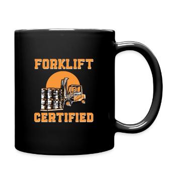 Gabelstapler Zertifiziert - Tasse einfarbig - Schwarz - Rechts
