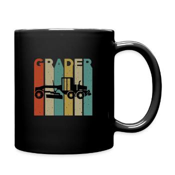 Grader Retro Design - Tasse einfarbig - Schwarz - Rechts