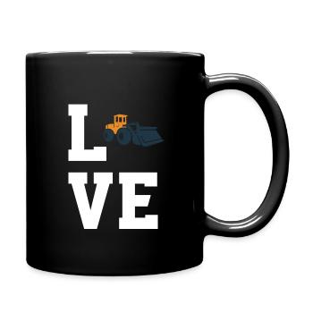 Radlader Liebhaber - Tasse einfarbig - Schwarz - Rechts