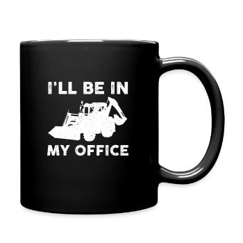 Funny Backhoe Loader Design - Full Colour Mug - black - Right