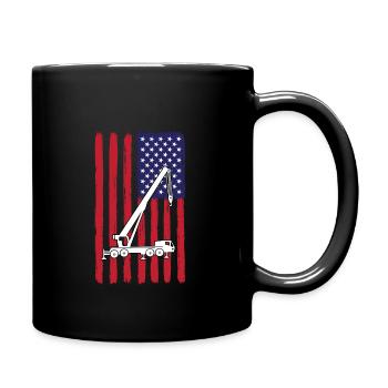 USA Kran - Tasse einfarbig - Schwarz - Rechts