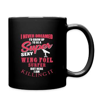 Drôle de surfeur de fleuret d’aile - Mug uni - noir - Droite