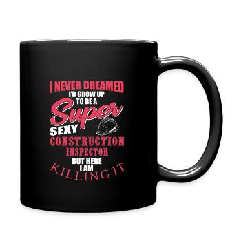 Funny Building Inspector Design - Full Colour Mug - black - Right