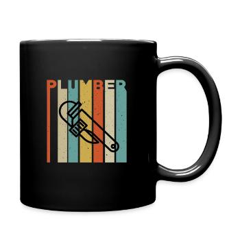 Klempner Rohrzange T-shirt - Tasse einfarbig - Schwarz - Rechts