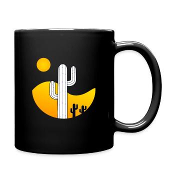 Paysage sombre avec cactus - Mug uni - noir - Droite