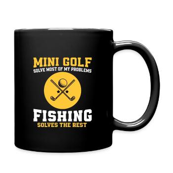 golf and fishing - Full Colour Mug - black - Right