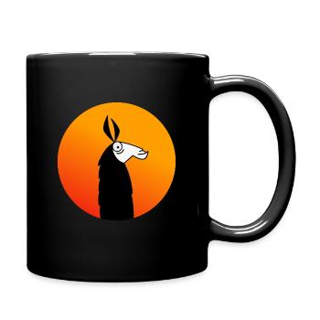 Lustige Flamme - Tasse einfarbig - Schwarz - Rechts