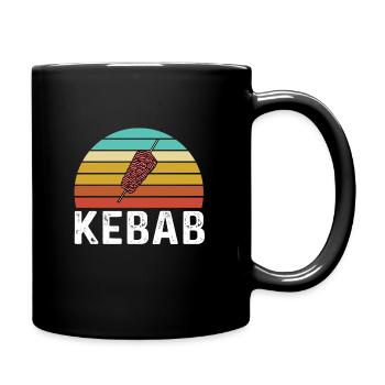 Kebab Shirt Retro Turkish Fast Food - Full Colour Mug - black - Right