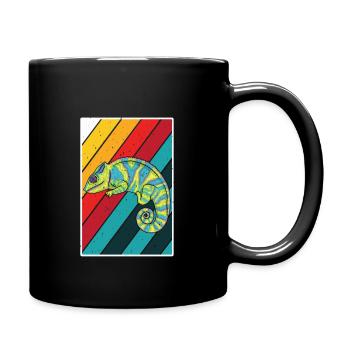 Chamäleon - Tasse einfarbig - Schwarz - Rechts