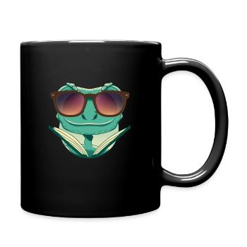 Cool chameleon with sunglasses - Full Colour Mug - black - Right