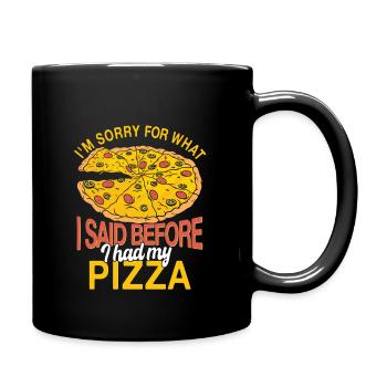 Pizza Liebhaber - Tasse einfarbig - Schwarz - Rechts