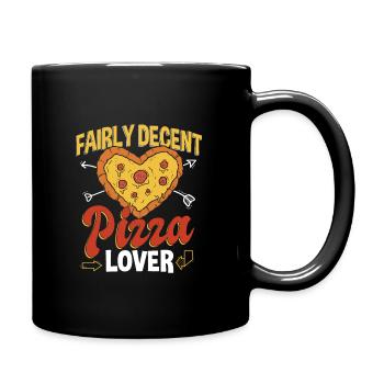 Pretty decent pizza lover - Full Colour Mug - black - Right