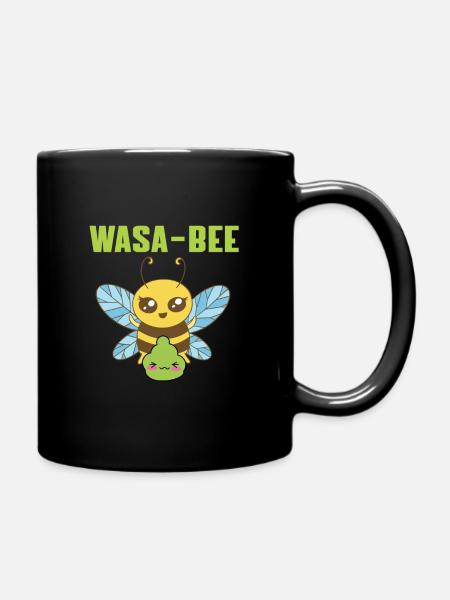 Sweet Wasabi Bee Design - Full Colour Mug - black