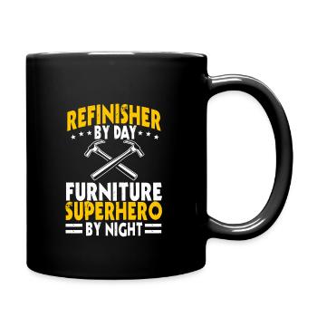 Möbel Superheld - Tasse einfarbig - Schwarz - Rechts