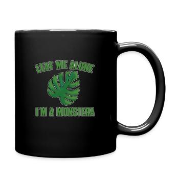 Funny Monstera Plant Saying - Full Colour Mug - black - Right