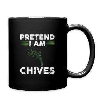 Pretend I'm chives - Full Colour Mug - black - Right