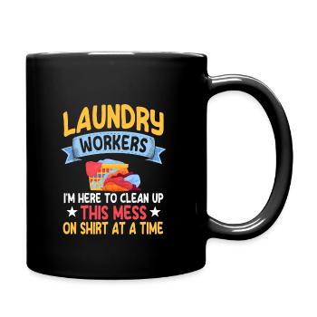 Funny Laundry Worker Gift - Full Colour Mug - black - Right