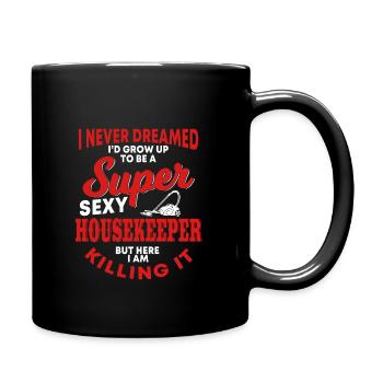 Drôle de chemise de femme de ménage - Mug uni - noir - Droite