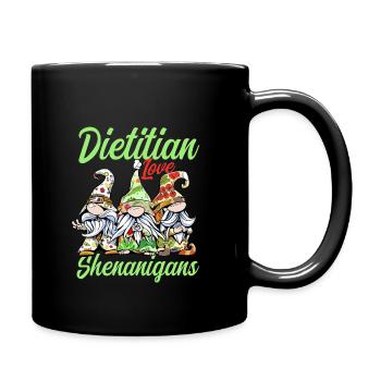 Funny Nutritionists St. Patrick's Day Dwarfs - Full Colour Mug - black - Right