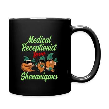 Ärztliche Empfangsdame St. Patricks Day - Tasse einfarbig - Schwarz - Rechts