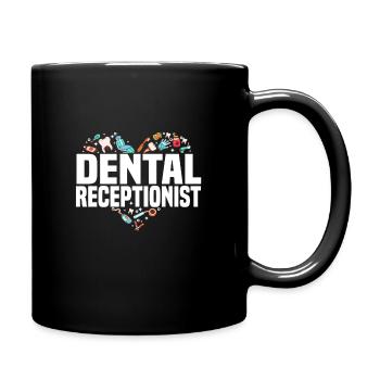 Zahnarzthelferin Herz - Tasse einfarbig - Schwarz - Rechts